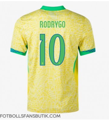 Brasilien Rodrygo Goes #10 Replika Hemmatröja Copa America 2024 Kortärmad